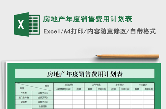 2021年房地產(chǎn)年度銷售費用計劃表