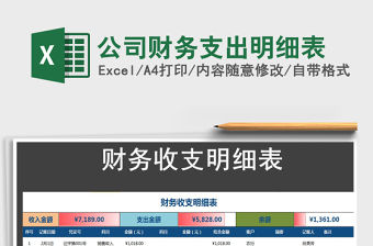 2021年公司財務支出明細表免費下載