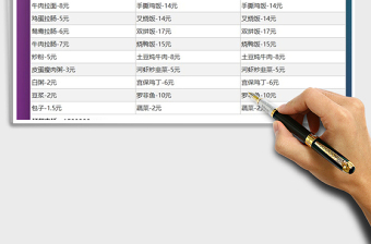 2022年学校开学餐厅菜单