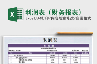 2021年利潤表（財務(wù)報表）