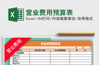 2021年營業(yè)費用預(yù)算表