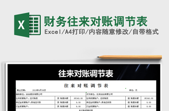 2021年財(cái)務(wù)往來對(duì)賬調(diào)節(jié)表