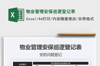 2021年物業(yè)管理安保巡邏登記表