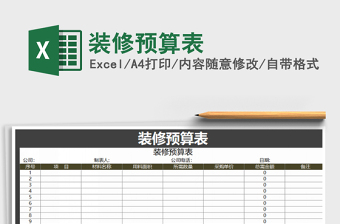 2021年裝修預(yù)算表