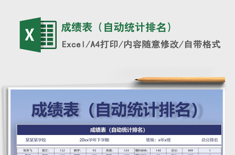2021年成績表（自動統(tǒng)計排名）