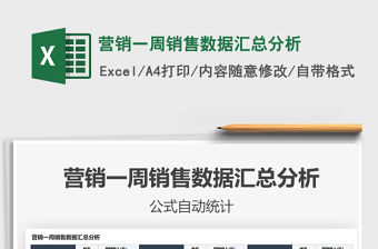 2021年營銷一周銷售數據匯總分析