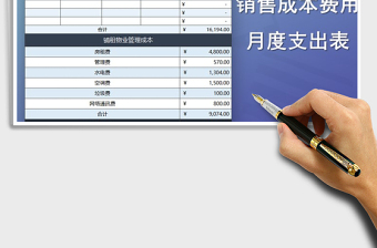 2021年销售成本费用月度支出表