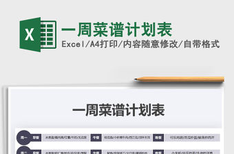 2021年一周菜譜計劃表