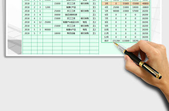 2021年財務收支記賬表（自動月份統(tǒng)計）