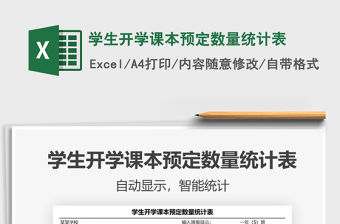 2021年學生開學課本預定數量統計表