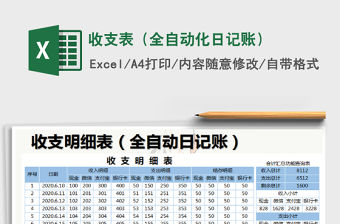 2021年收支表（全自動化日記賬）