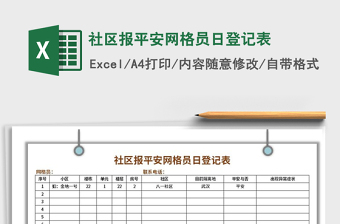 2021年社区报平安网格员日登记表