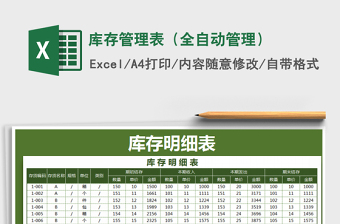2021年庫(kù)存管理表（全自動(dòng)管理）