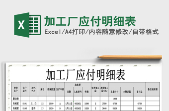 2021年加工廠應(yīng)付明細表