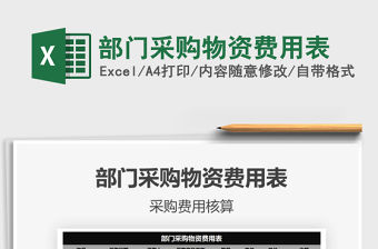 2021年部門采購物資費用表