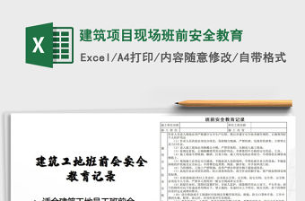 2021年建筑項目現場班前安全教育