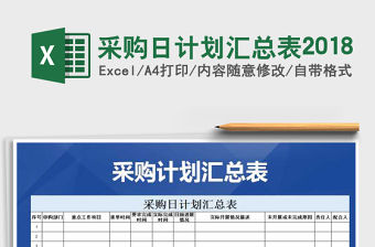 2021年采購日計劃匯總表2018