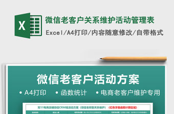 2021年微信老客戶關系維護活動管理表