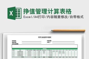 2021年掙值管理計算表格