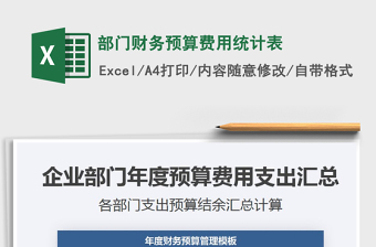 2021年部門財務預算費用統(tǒng)計表