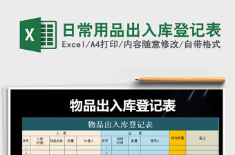 2021年日常用品出入庫登記表