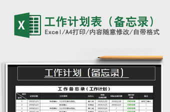 2021年工作計(jì)劃表（備忘錄）