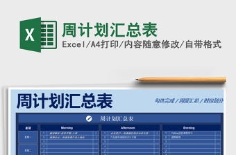 2021年周計(jì)劃匯總表