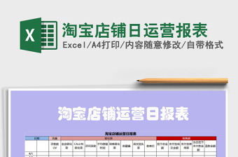 2021年淘宝店铺日运营报表