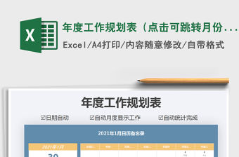 2021年年度工作規(guī)劃表（點(diǎn)擊可跳轉(zhuǎn)月份）