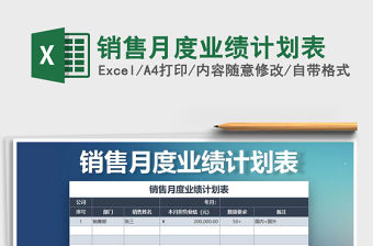 2021年銷售月度業(yè)績計劃表