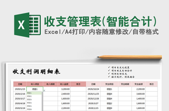 2021年收支管理表(智能合計(jì))