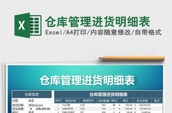 2021年倉庫管理進貨明細表