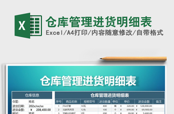 2021年倉(cāng)庫(kù)管理進(jìn)貨明細(xì)表