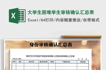 2021年大學(xué)生困難學(xué)生審核確認(rèn)匯總表