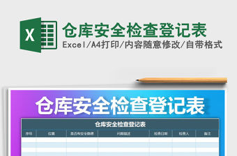 2021年倉庫安全檢查登記表