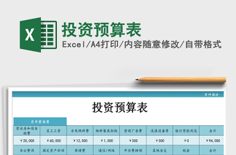 2021年投資預(yù)算表