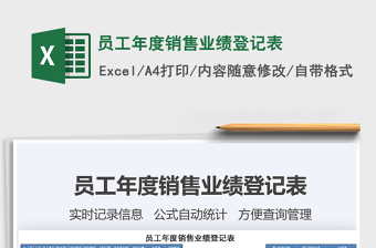 2021年員工年度銷(xiāo)售業(yè)績(jī)登記表