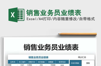 2021年銷售業務員業績表