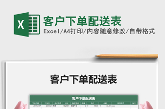2021年客戶下單配送表