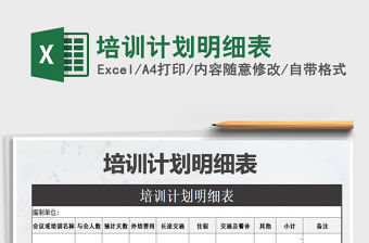 2021年培訓計劃明細表