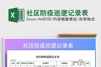 2021年社區防疫巡邏記錄表