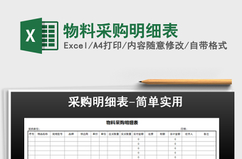2021年物料采購明細表