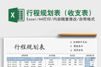 2021年行程規(guī)劃表（收支表）