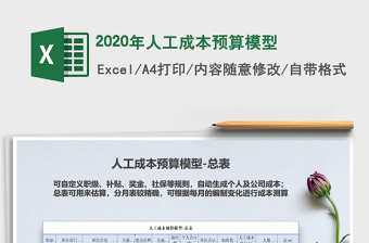 2020年人工成本預算模型