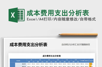 2021年成本費(fèi)用支出分析表免費(fèi)下載