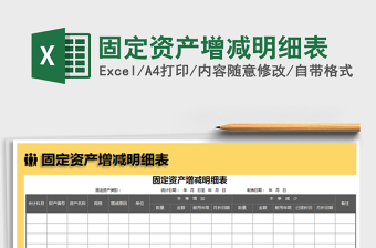 2021年固定資產增減明細表
