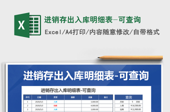 2021年進(jìn)銷存出入庫明細(xì)表-可查詢