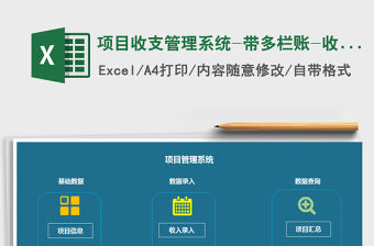 2021年項目收支管理系統-帶多欄賬-收支圖表