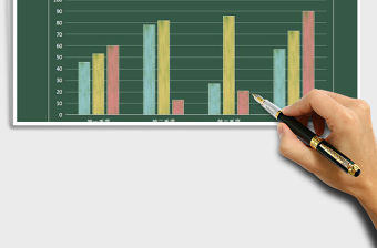 2021年粉筆字效果多系列柱形圖