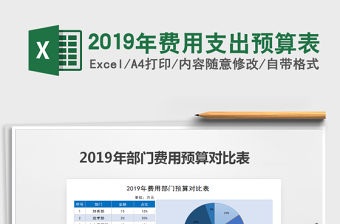 2021年2019年費用支出預算表